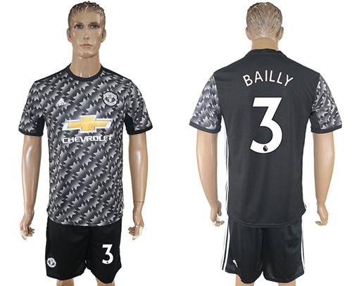Manchester United #3 Bailly Black Soccer Club Jersey